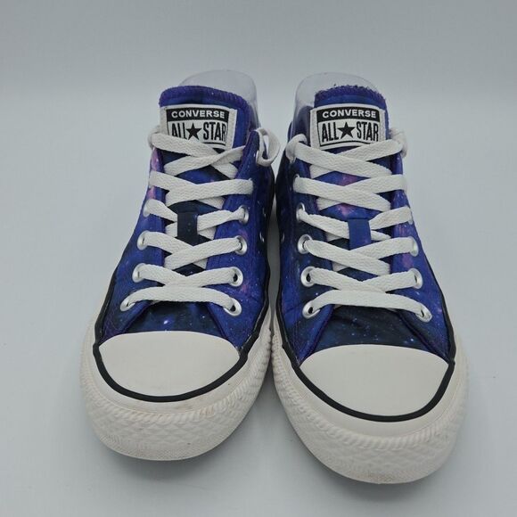 Converse All Star Low Top Satin Galaxy Womens  8 Purple Blue Sneaker (E3) - Picture 3 of 9